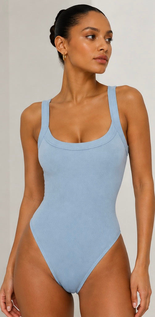 Body Milano Rib - Azul Claro